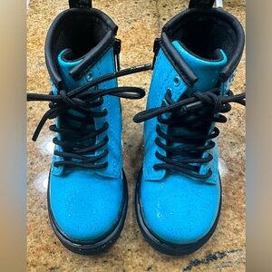 Teal Glitter lace Dr Martins